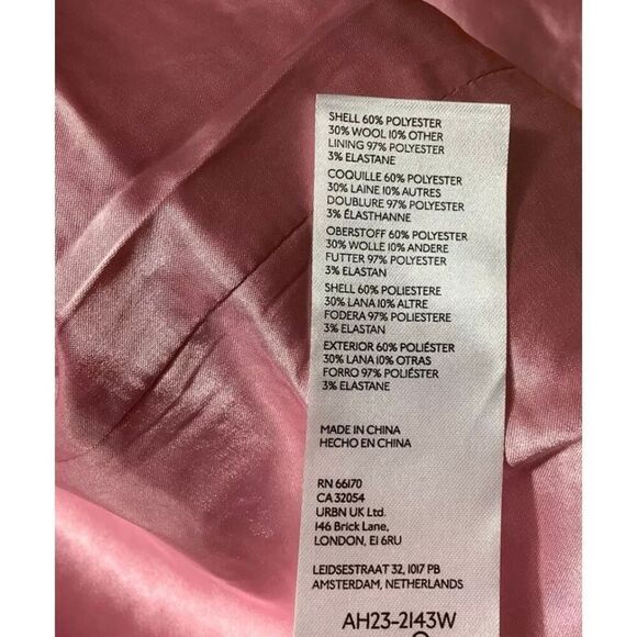 By Anthropologie Slim Tweed Jacket Pink size S Blazer - Picture 11 of 15
